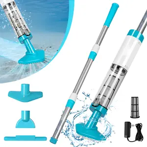 Pool Vacuum Cleaner with Telescopic Pole Dual Suction Modes Ergonomic Handle for Comfortable Grip Ideal for Swimming Pools