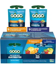 GoGo squeeZ No Sugar Added Active Fruit Blend with Electrolytes Variety Pack 18 Ct Real Fruit Vitamins