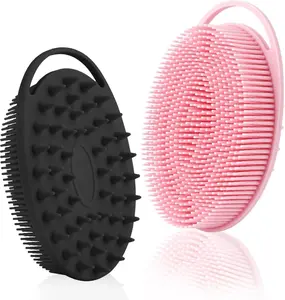 2-Pack Silicone Body Scrubbers – Exfoliating Shower Loofah & 2-in-1 Scalp Massager, Soft Silicone Brush for Men, Women & Kids