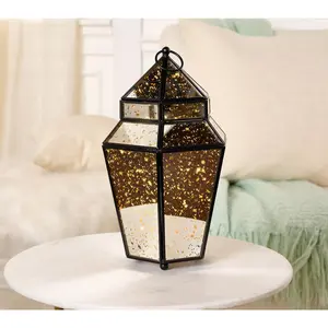 13" Illuminated Mercury Glass Lantern by Kim Gravel