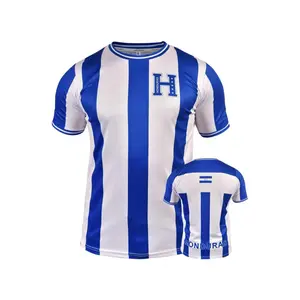 Honduras Football Jersey, Geometric Pattern, Fitted Style, Moderate Fabric Thickness, Casual Wear, All Seasons, Men Women Unisex