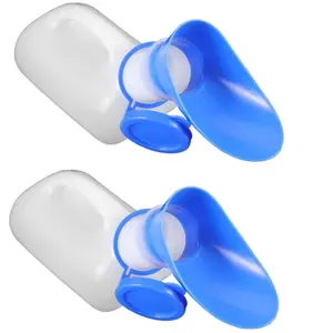 Portable Urinal Bottle, 2 Counts/set Unisex Urinal with Lid, Female Urination Device, Women Pee Funnel Cup for Emergency, Travel, Car & Camping, Portable Travel Toilet