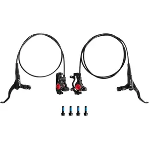 Z00M MTB Hydraulic Disc Brakes Set Mountain Bike Left Front 800mm Right Rear 1450mm Hydraulic Brake Aluminum Alloy Bicycle Disc Brake for E-Bike Fat Bike Road Bike 2 Piston