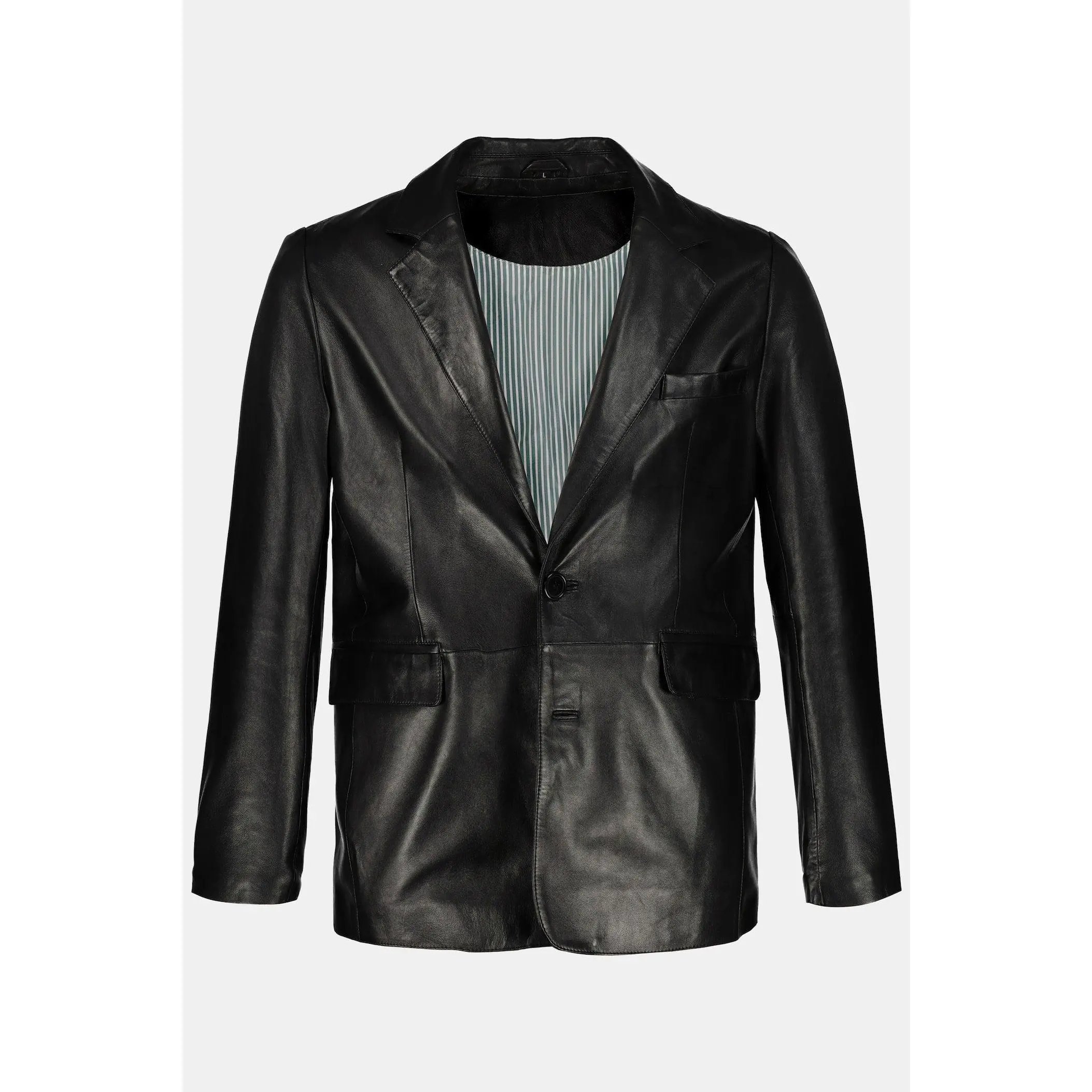 Men's Lamb Nappa Leather Blazer – Real Leather Tailored Black Blazer Jacket (L–7XL)