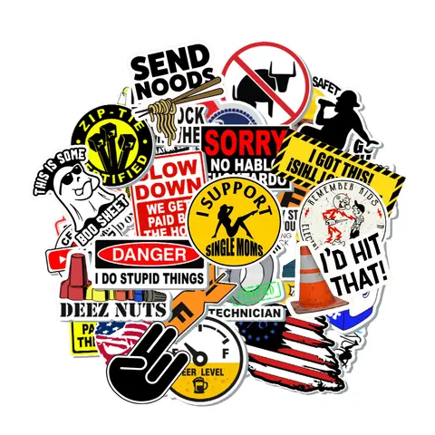Humorous Safety Warning Stickers