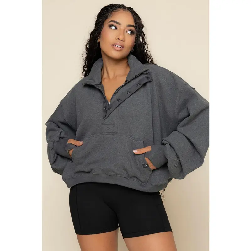 トップス BELVET Painted Crop Zip Hoodie 14.8oz Painted Crop Zip Hoodie – BELVET