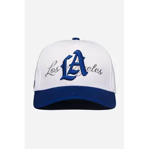 LA Logo A-Frame Snapback | White & Royal Blue