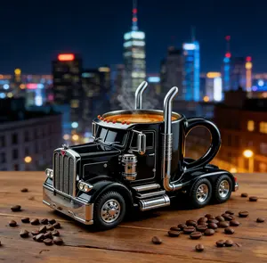 Truck Shaped Coffee Mug, 3D Creative Truck Cab Design Insulated Travel Mug, Multifunctional Stainless Steel Cup for Hot & Cold Drinks, Portable Fun Gift for Truck Lovers, Kids & Adults, Ideal for Home, Office, Camping, Travel, Coffee, Tea, Beverages