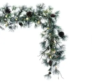 Vickerman 9' x 12" Dakota Artificial Pre-Lit Christmas Garland
