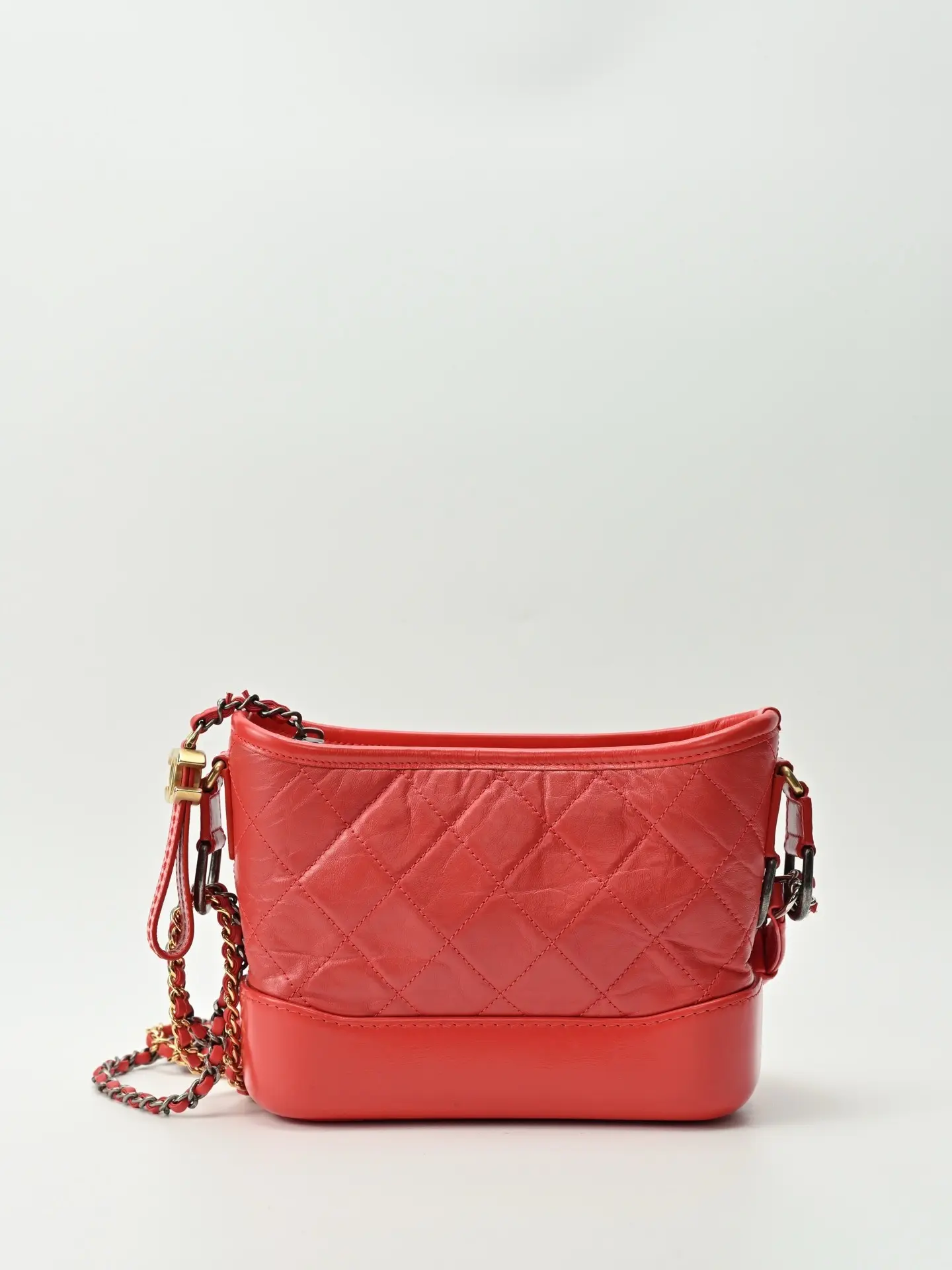 Pre-owned CHANEL Red Coral Gabrielle Small Shoulder Bag 21302274