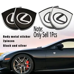 1/2 piece 3D metal car shape shield badge sticker suitable for Lexus LS LC IS350 ES300h ES300 IS250 IS220d NX350h GS350 GX460 Car Stickers