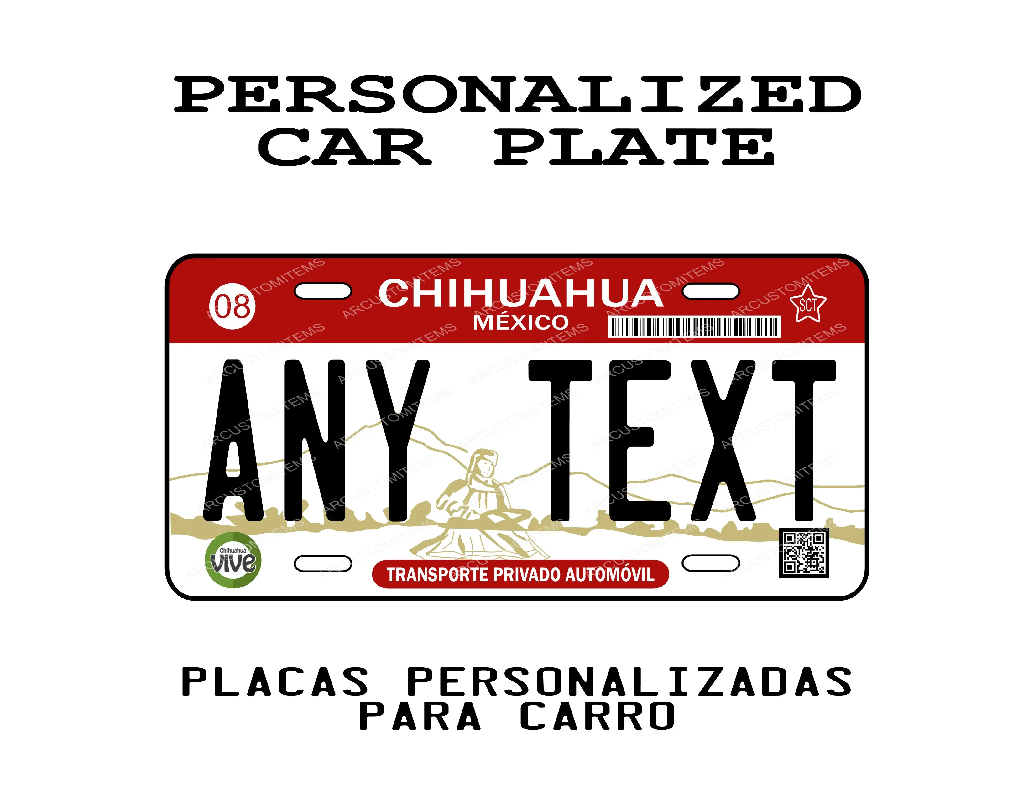 Custom Chihuahua Car Plate - Decorative Aluminum Plate with High-Gloss Finish