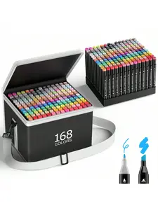 120 Dual Tips Alcohol Markers, Art Markers PensWith Pen Holder, Permanent Sketch Markers Set For Coloring,Painting, Sketching,lllustrations.