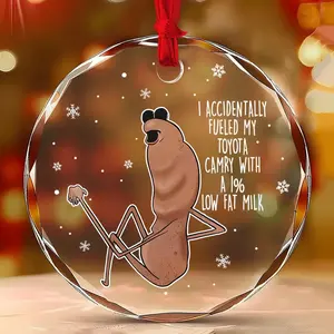 Funny Marcus the Worm Glass Christmas Ornaments, Funny Meme Ornament, Vrchat Ornament, Vrchat Worm Meme Ornament 2025