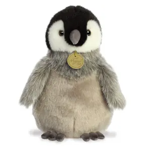 Aurora® Adorable Miyoni® Tots Emperor Penguin Chick Stuffed Animal - Lifelike Details Make a Cherished Companion - Perfect for Decorating Bedrooms or Classrooms - Gray 9 Inches