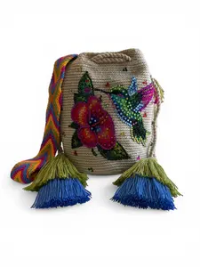 Wayuu bag Monarch butterfly decorated M