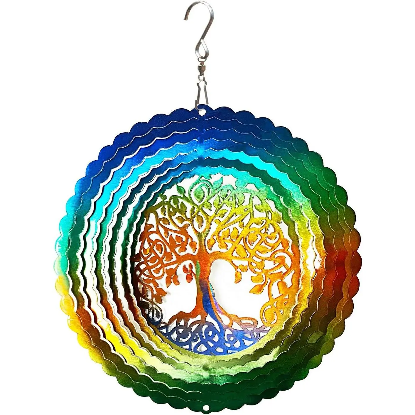 Stainless Steel Wind Spinner Worth  Indoor Outdoor Garden Decoration Crafts Ornaments,6 Inch Multi Color Tree of Life Wind Spinners