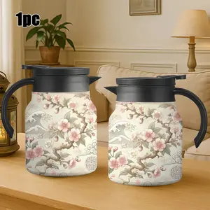 1pc 34oz Japanese Wind Series Stainless Steel Insulated Kettle, Large Capacity Home Tea Pot, Office Tea Infuser, Multiple Styles Available