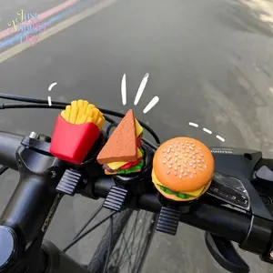Cute Fast Food Bicycle Bell - Funny Hamburger & Fries Shaped Ring, Loud Sound for Kids' Bike, Scooter & Mountain Bike, Fun Decoration