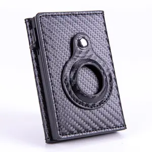 Mini wallet with multiple card slots, credit card tracker, anti-theft wallet flashing Men's wallet, women's wallet.Slim Smart Mens Wallet Card Holder for AirTag Minimalist Leather Front Pocket Wallet