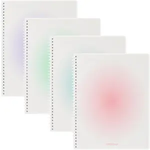 Spiral Notebook A4 College Wide Ruled Notebooks 4 Pack 8.5" x 11" Journaling Notebooks 140 Pages 100GSM Gradient Small Lined Notebooks  PP Cover for Note Taking for Work School Business Travel
