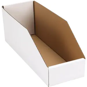 Cardboard Boxes, Pack of 35 Corrugated Storage Bins 12x4x4.5inch Pantry Organizer Bins for Shelves Garage Office Organization
