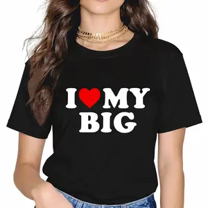 100% Cotton I Heart My Big Love Matching Little Big Sorority Funny T-Shirt