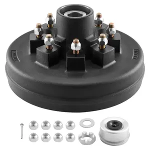 VEVOR Electric Trailer Brake Kit, 12.25x 3.375 Inch, 1 Pair Self-Adjusting Electric Brakes Kit for 8000 lbs Trailer Axle, Backing Plates for Braking System Part Replacement, Fit for Trailers, RVsVEVOR Super Brand Day