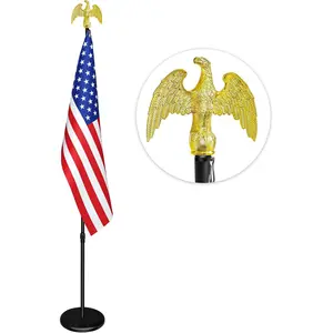 Indoor Flag Pole Kit with Base and Topper 6ft-8ft,Aluminum Flagpole Indoor for Office,School,City Hall Indoor Flag Pole and Stand