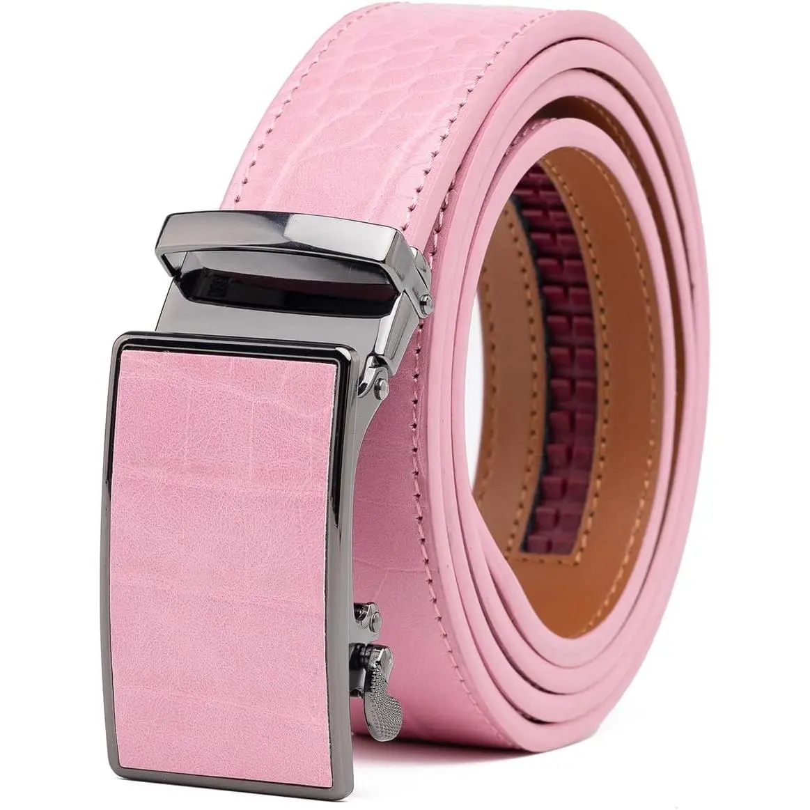 Mens Belt,Ratchet Belt Dress with 1 3/8" Genuine Leather with Easier Adjustable Buckle, Trim to Fit