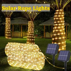 Solar LED Fairy Rope Tube Light Garland for Outdoor Garden, Trees, Fences, and Holiday Decoration