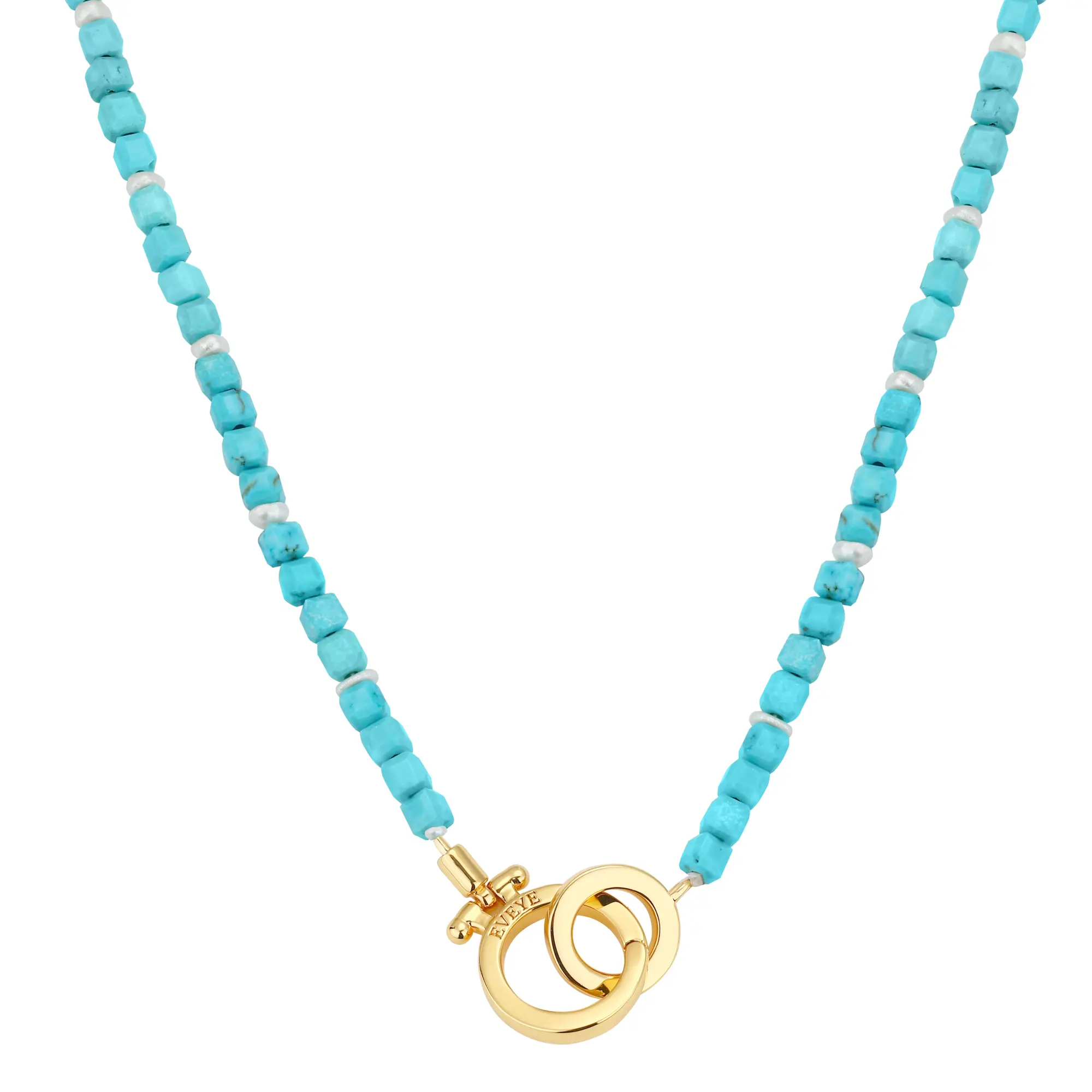 TURQUOISE BEAD AND FRESH WATER PEARL  NECKLACE