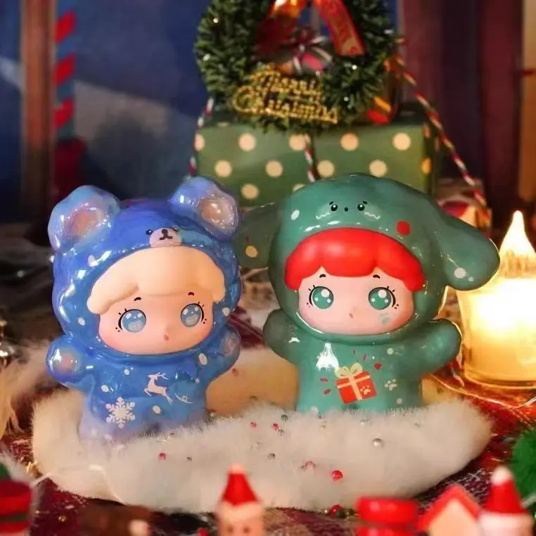 BaoBao's Genuine Authorized IP Miniature Toy Blind Bag Collectible - PVC+ABS Material, Warm Healing Frosted Texture, Tiny Size Lets You Mini Scenes, Stackables, Eco-Friendly Hand-Painted Paint, 1-Piece Single Box, for Christmas Carnival DIY Festive Layout