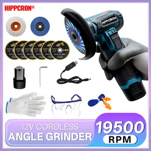 2026 Newest Cordless Angle Grinder with Battery and Charger, 12V Brushless Electric Grinder Tool, Wood Polishing, DIY Welding Prep