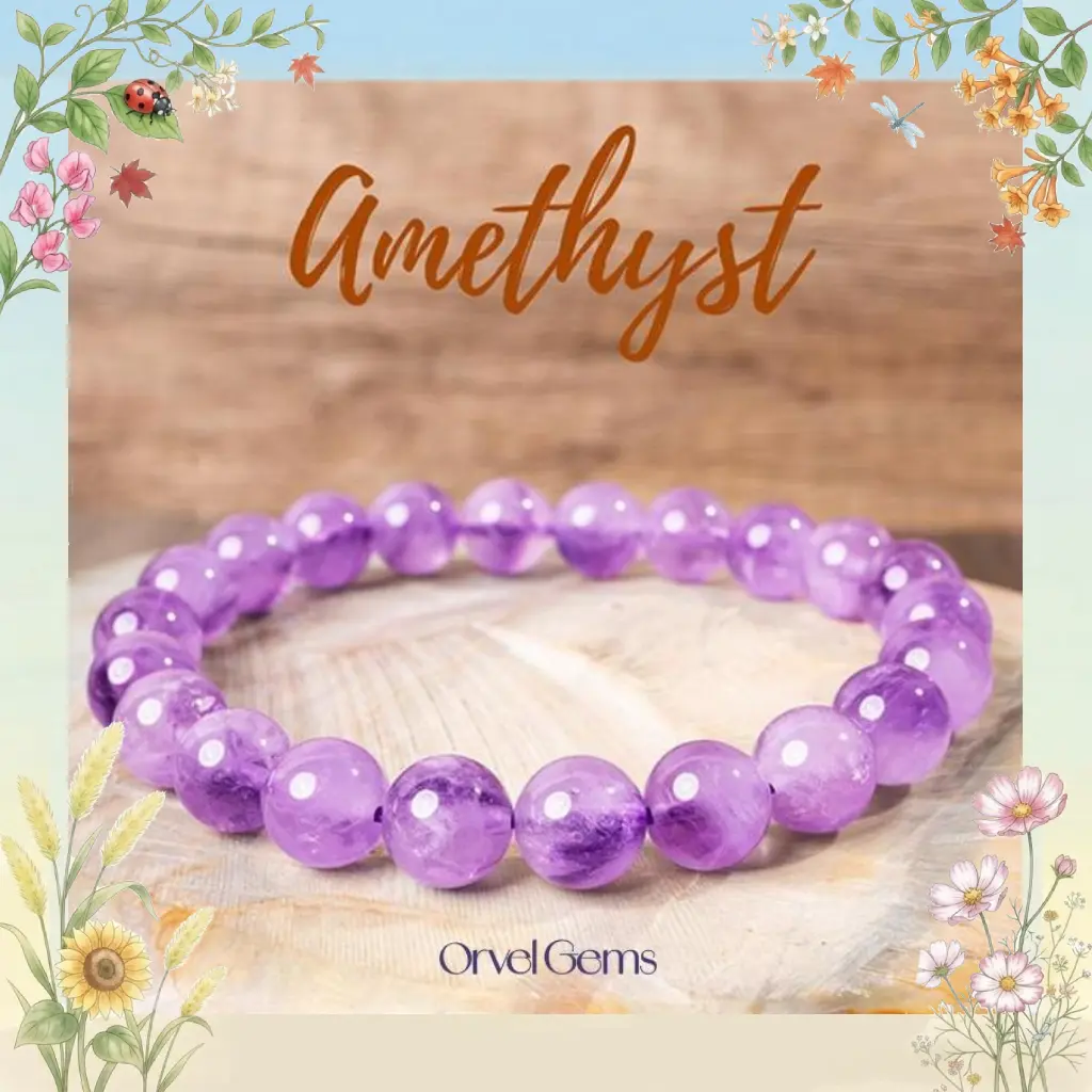 Lavender Lilac Amethyst Crystal Stretch Bracelet Perfect for Men, Women, Couples, and Friends | Ideal for Daily Wear, Meditation, Gift