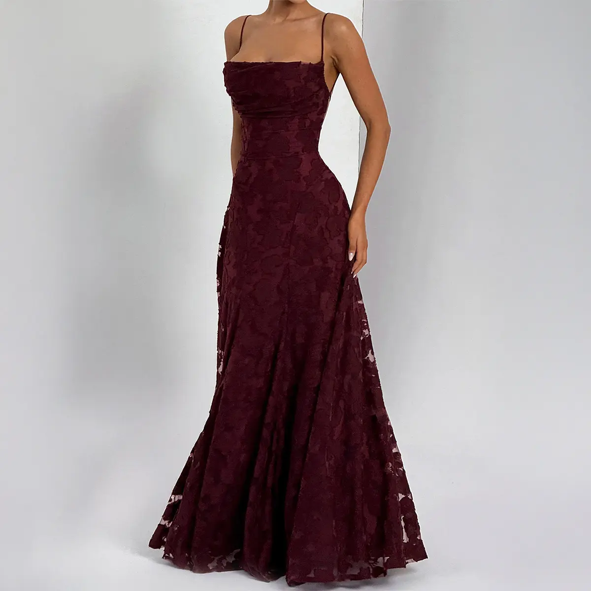 Women's Elegant Formal Dress, Oceanic Print A-Line Spaghetti Strap Maxi Gown for Prom & Bridgerton Parties, Dresses, Women casual chic trending now viral style figure flattering