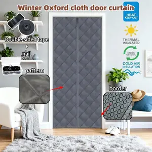 Winter Warm Mesh Screen Door, Oxford Fabric Magnetic Auto-Close, Anti-Cold Insulation, Universal No-Drill Quick Install Home Use