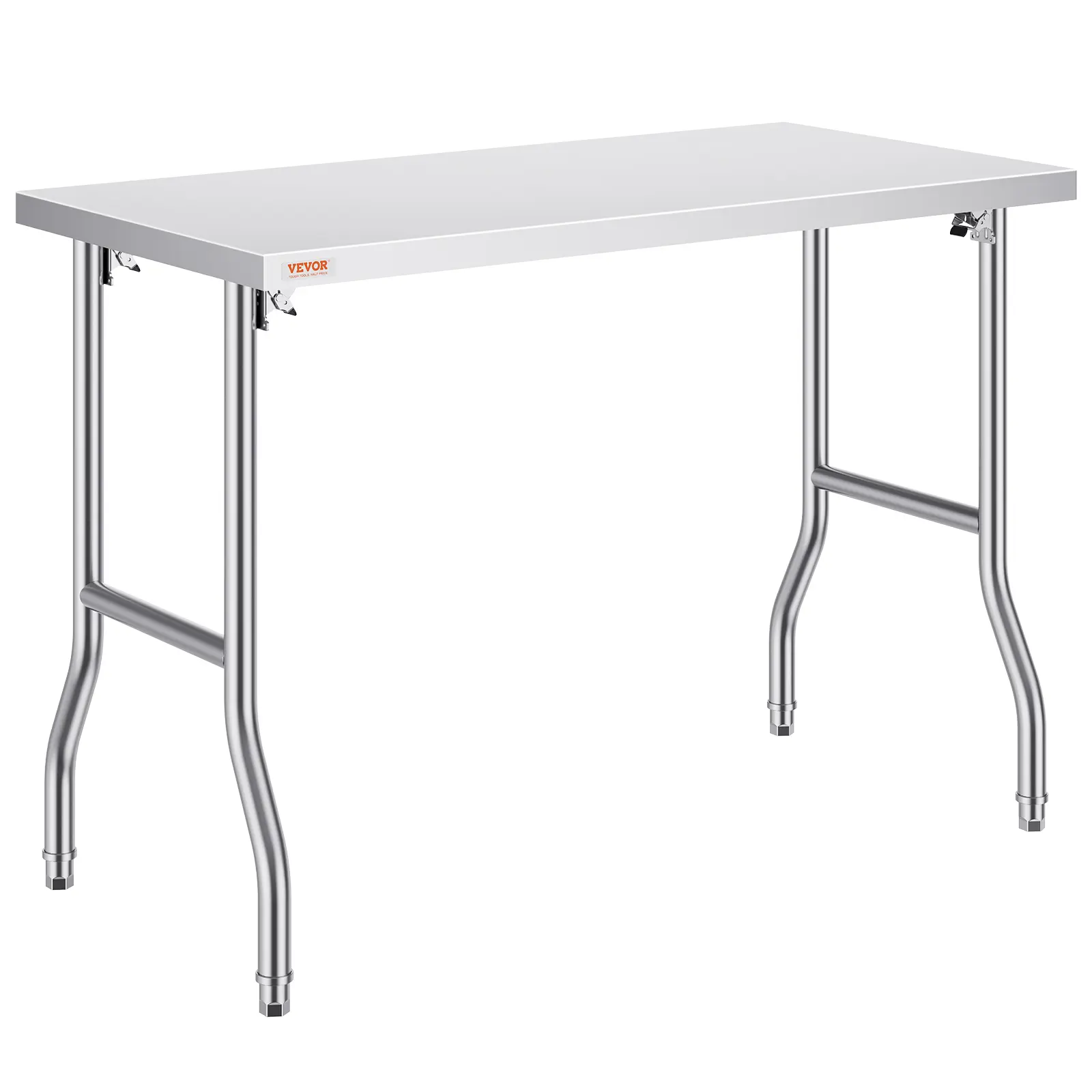 【DealsForYouDays】VEVOR Folding Commercial Prep Table 48 x 24 Inch Commercial Worktable WorkstationHeavy-duty Stainless Steel Folding Table with 300 lbs LoadKitchen Work Tablefor Home Kitchen Restaurant Garage, Heavy Duty Tables
