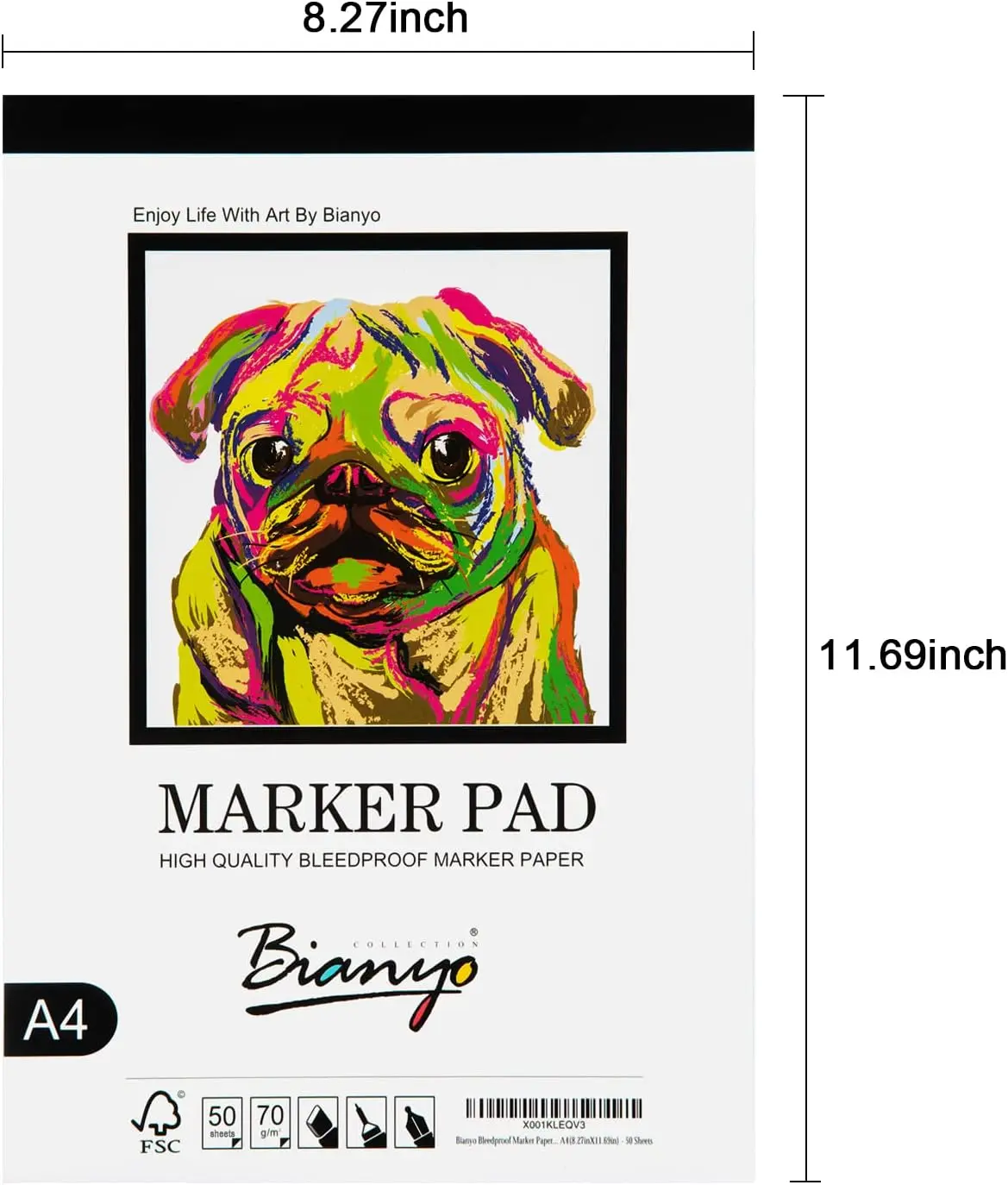 Bianyo A4 Bleedproof Marker Paper Pad – 50 Sheets for Alcohol Markers, Ink & Sketching   Build Your Own Coloring Book Set coloring  markers bible  study  supplies