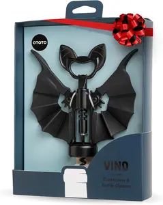 OTOTO 2-in-1 Wine & Beer Opener, Wine Accessories & Gifts for Wine Lovers, Corkscrew Bottle Opener, Wine Accessories, Wine Gifts, Cool Kitchen Gadgets, Bar accessories, Cool Gadgets with Wings (Vino) Glass Utensils
