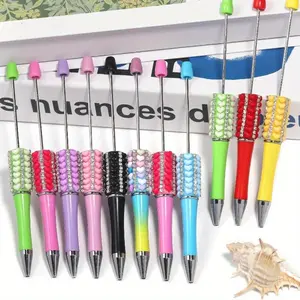 Random Color Creative Heart Claw Chain Beaded Pen Set, 10pcs/set Colorful Ballpoint Pen, Writing Pen for Office School Student, Office Accessories