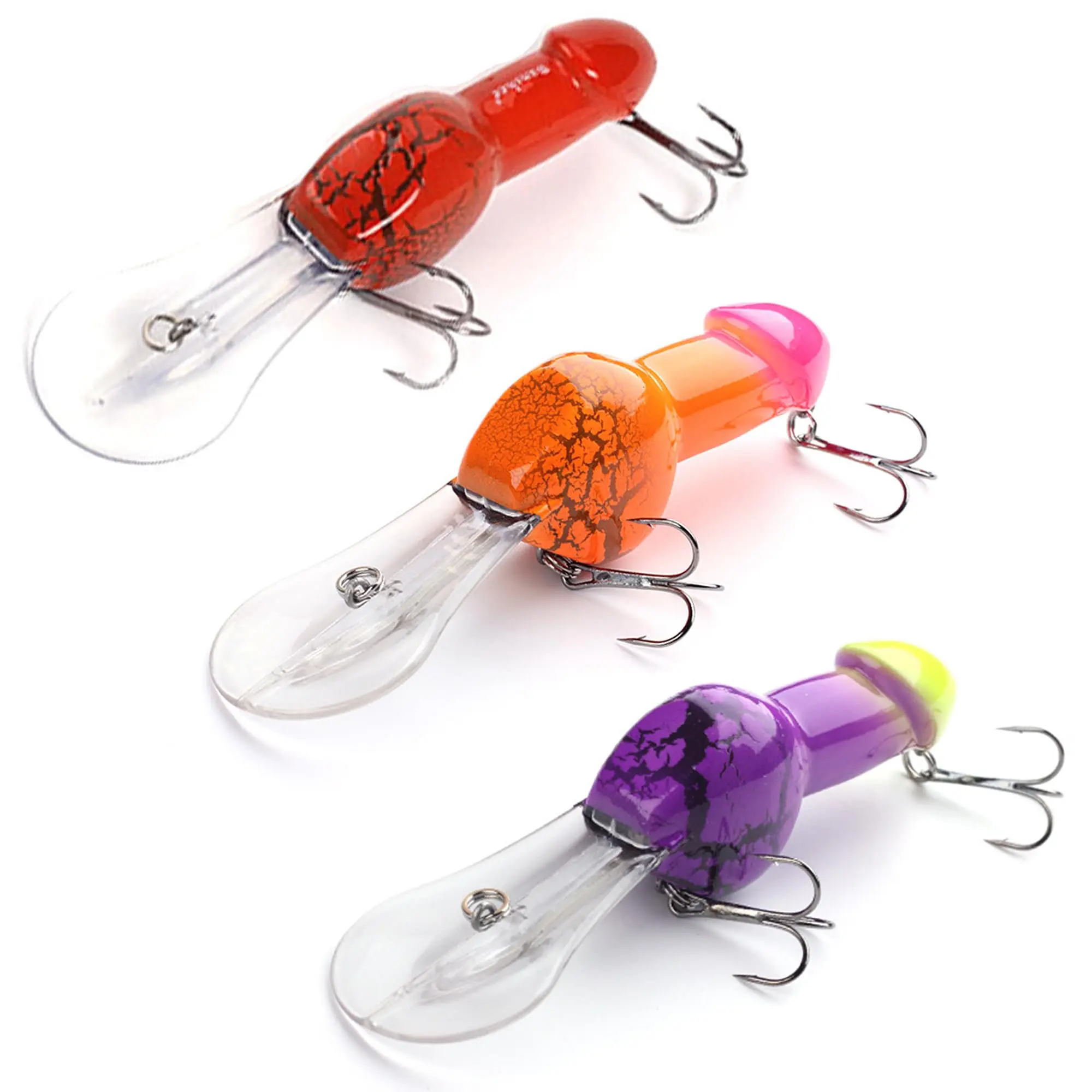 3PCS ABS Plastic Artificial Fishing Lures - High Simulation Fishing Equipment with 3D Realistic Eyes, Vibrant Surf Lures, Effective Diving Depth, Increased Casting Distance Up to 13-16 ft for Freshwater & Saltwater