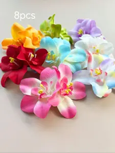 8pcs Hawaiian Flower Hair Clips, Tropical Plumeria & Hibiscus Clips for Women, Hair Clip Set, Perfect for Beach Parties, Summer Holidays, Weddings & Gifts