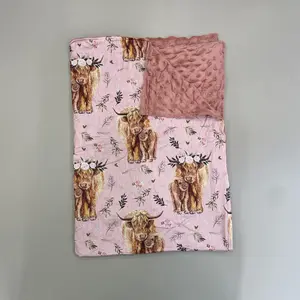 Baby Blanket Highland Cow Blanket Minky Blanket Outdoor Bedding kids Blanket