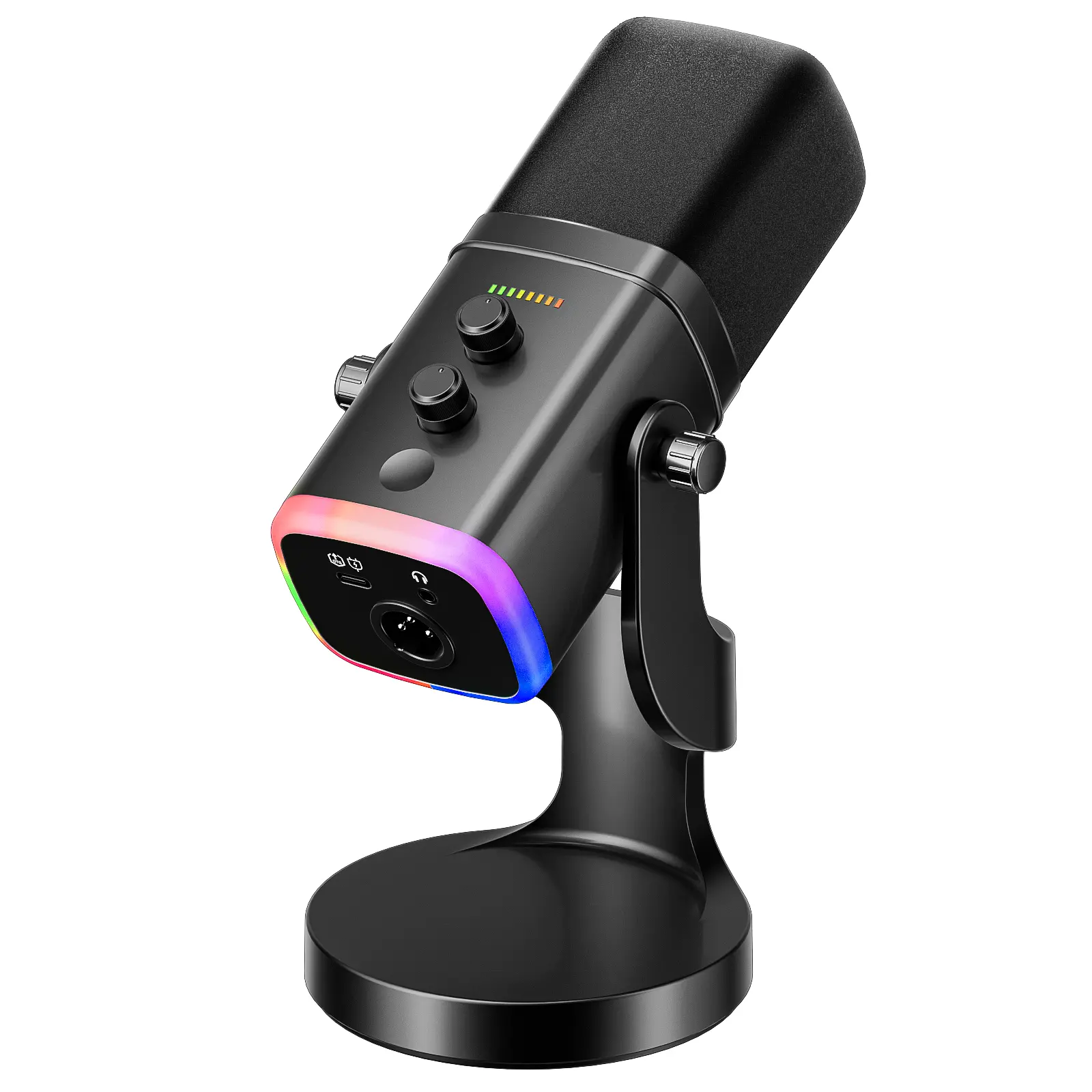 Facmogu YU8 Black XLR/USB Gaming Microphone for Podcast Recording