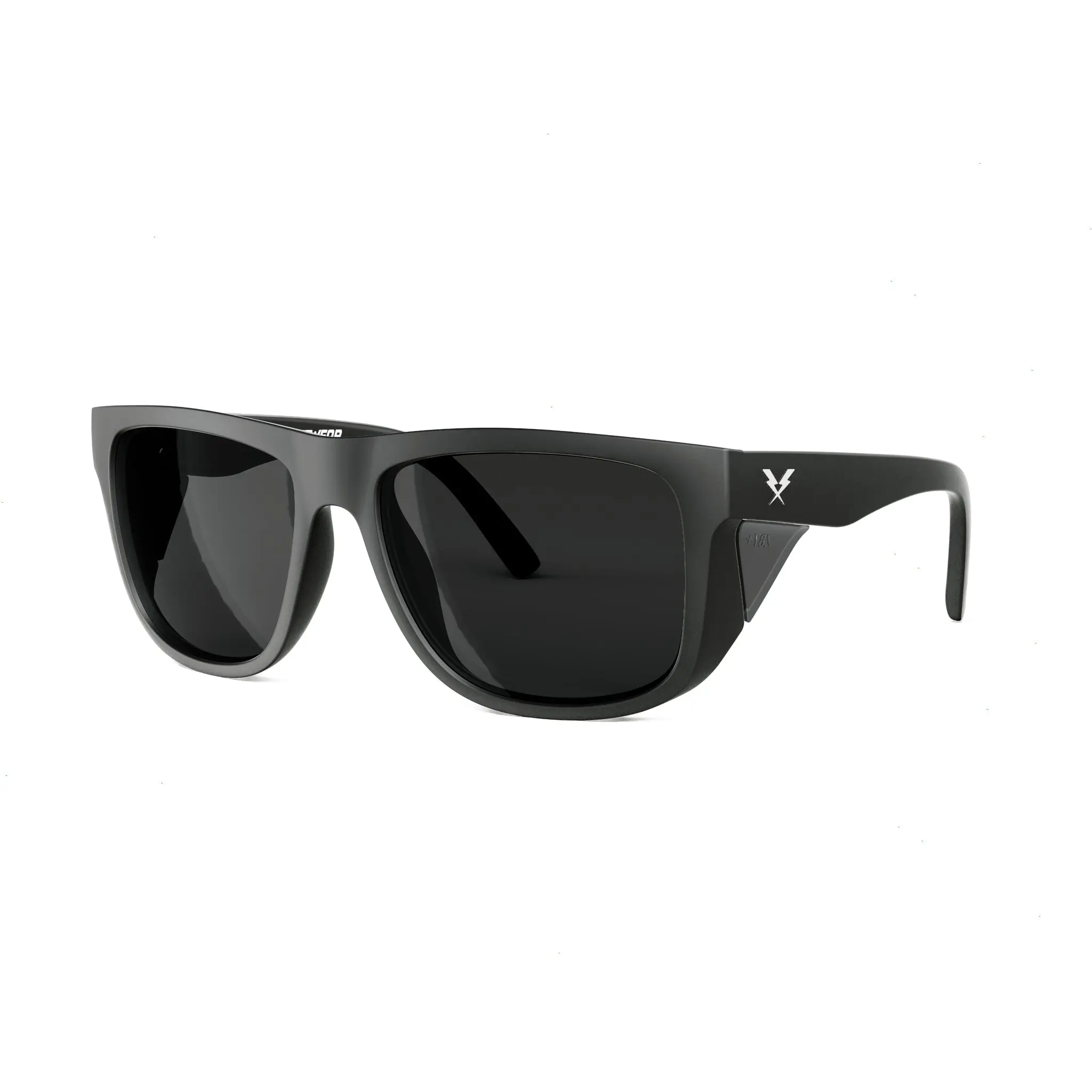 A Phase Z87+ Matte Black Sunglasses - ANSI Z87+ Rated, 99.9% U.V. Protection, Medium to Large Fit, Dielectric & Induction Rated Side Shields