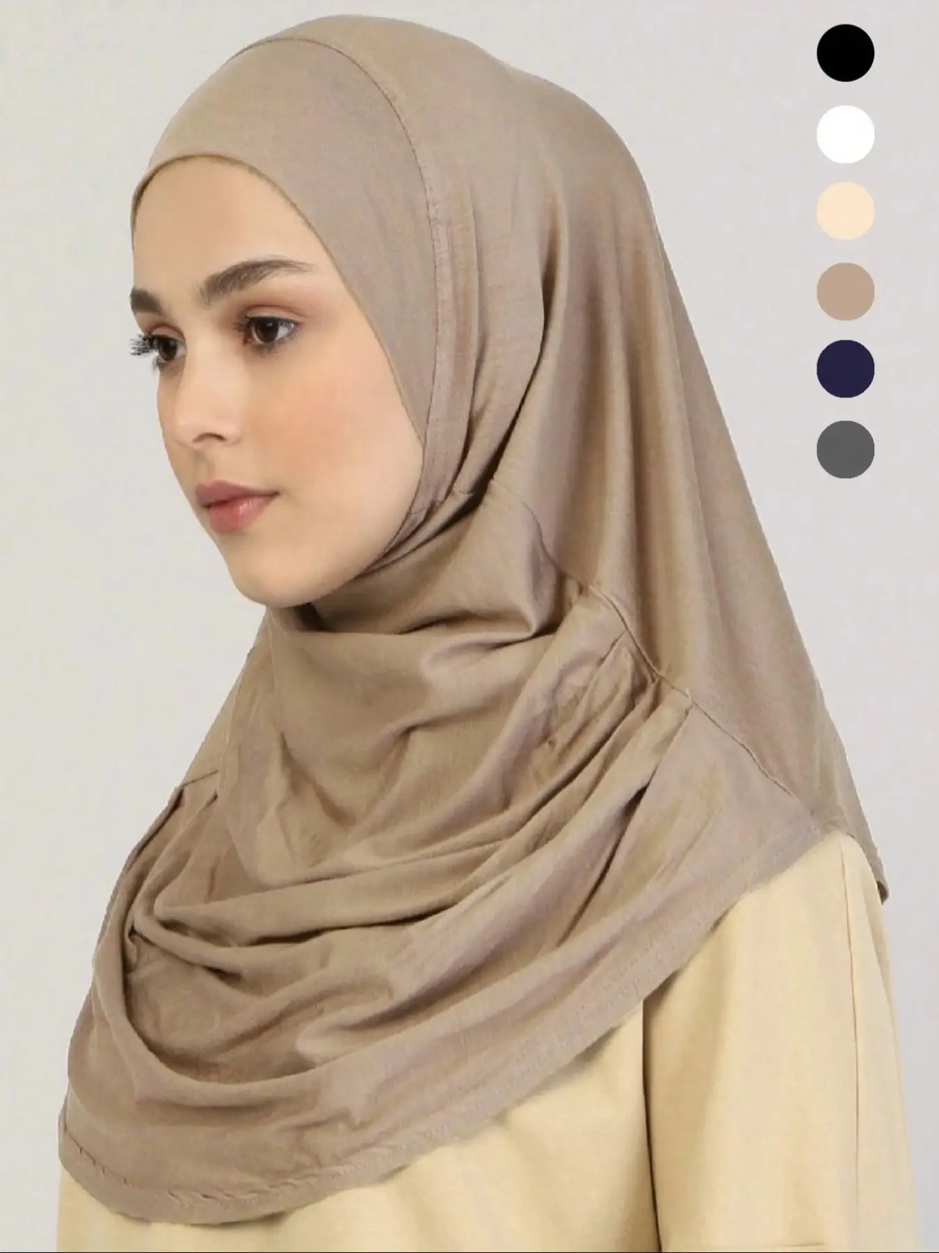 Women's Elegant Woven Hijab Scarf, Soft Breathable Niqab Face Covering, Perfect for All Seasons & Daily Wear, Moderate Fabric Thickness