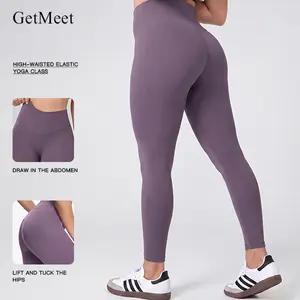 GetMeet High Waisted Leggings for Women - Tummy Control Pants Non See Through Workout Soft Yoga Pants for Running Plus Size