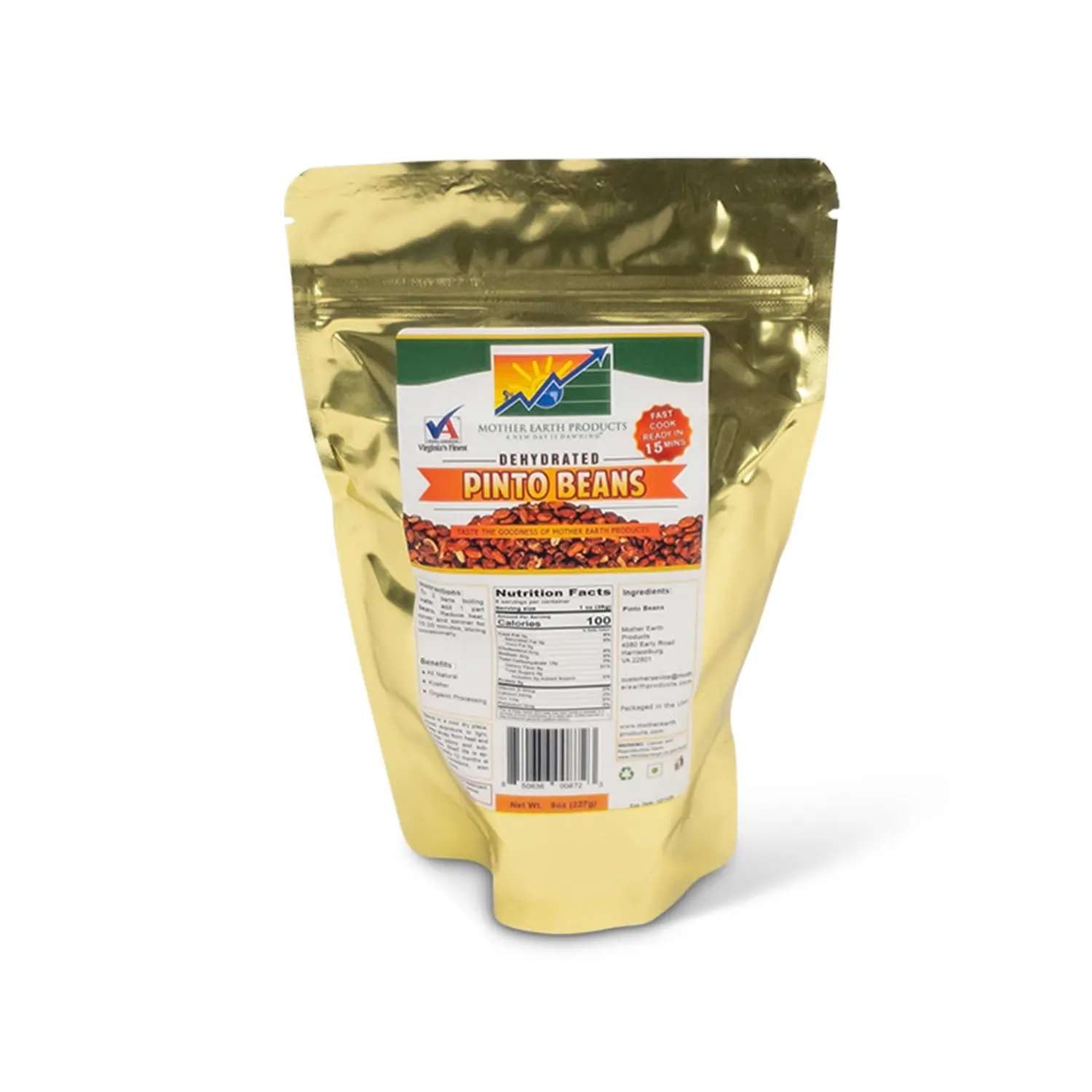 Dehydrated Pinto Beans - Bold Flavor, Fast Prep, Fully Pre-Cooked, High in Protein, Fiber, and Iron, Perfect for Everyday Meals, Camping, and Long-Term Storage