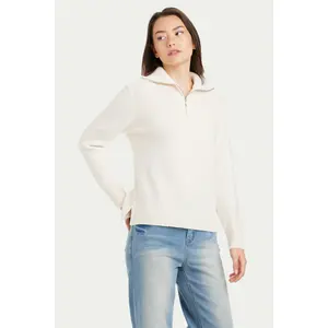 Anna Cashmere Blend Half Zip Sweater